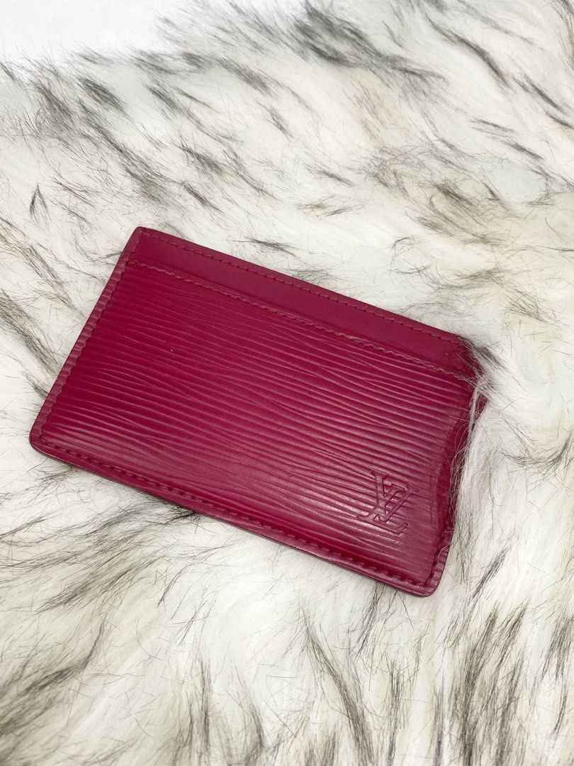 LOUIS VUITTON M60327 MAROON EPI GRAINED COWHIDE LEATHER CARD HOLDER