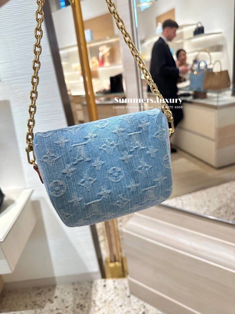 lv denim bumbag