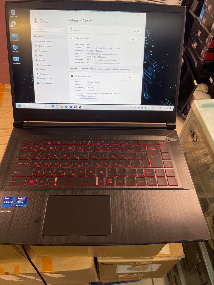 MSI GF63 i7 12650H 2.3GHz ,16GB RAM ,512GB SSD, 15.6 144Hz
