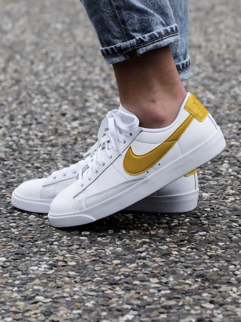 Nike Blazer Low LE Sneakers Mineral Yellow Women s Fashion Footwear Sneakers on Carousell