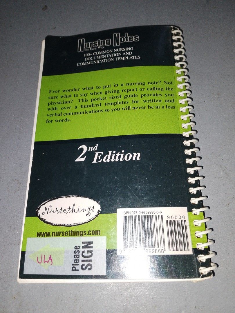 Nursing Notes (Category: Textbooks) located in Cavite. Submitted by jannede (Listing ID 1311304700, Image 2). Description: .