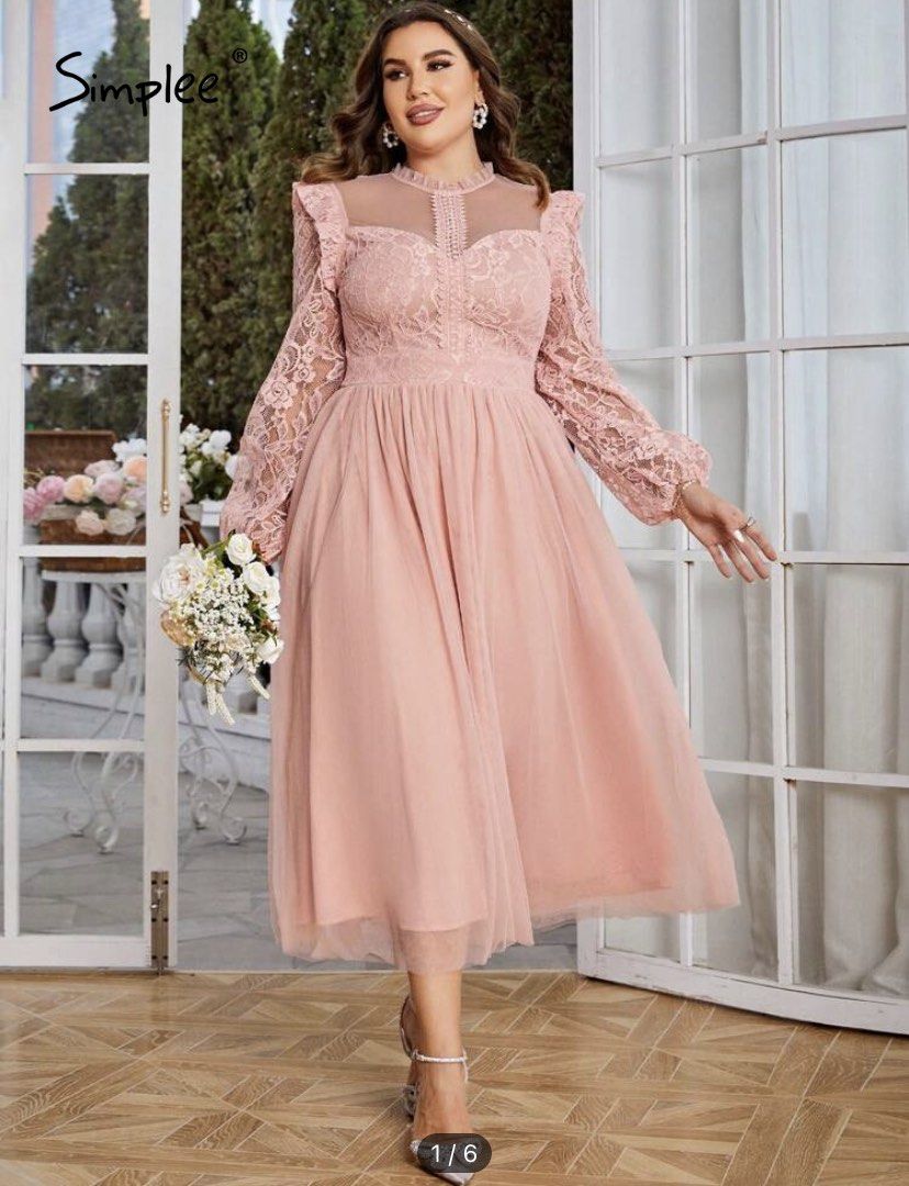 Contrast lace ruffle trim dress new arrivals