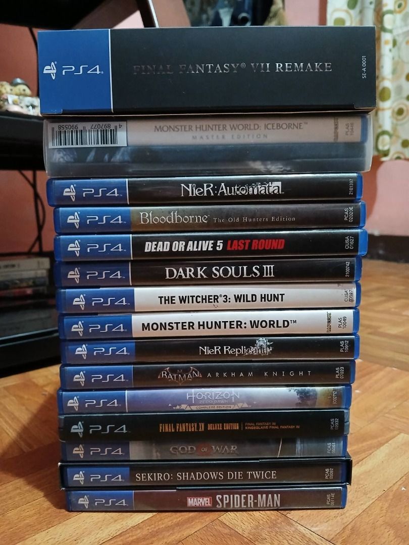PS4 GAMES (Category: PlayStation) located in Manila. Submitted by marky141 (Listing ID 1311332092, Image 2). Description: Selling used PS4 games Dark Souls 3 (Normal) - 400 The Witcher 3 (Normal) - 500 Monster Hunter World - 400 Batman Arkham - 300 Horizon Zero Dawn - 400 Final Fantasy XV (Steelcase) - sold God of War - 500 Mode of Payment - Bank Transfer Last Price RFS: Decluttering.