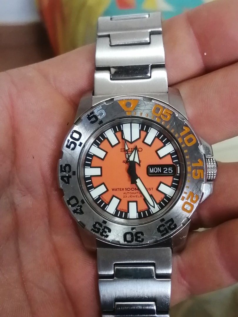Seiko 5 orange baby monster sales