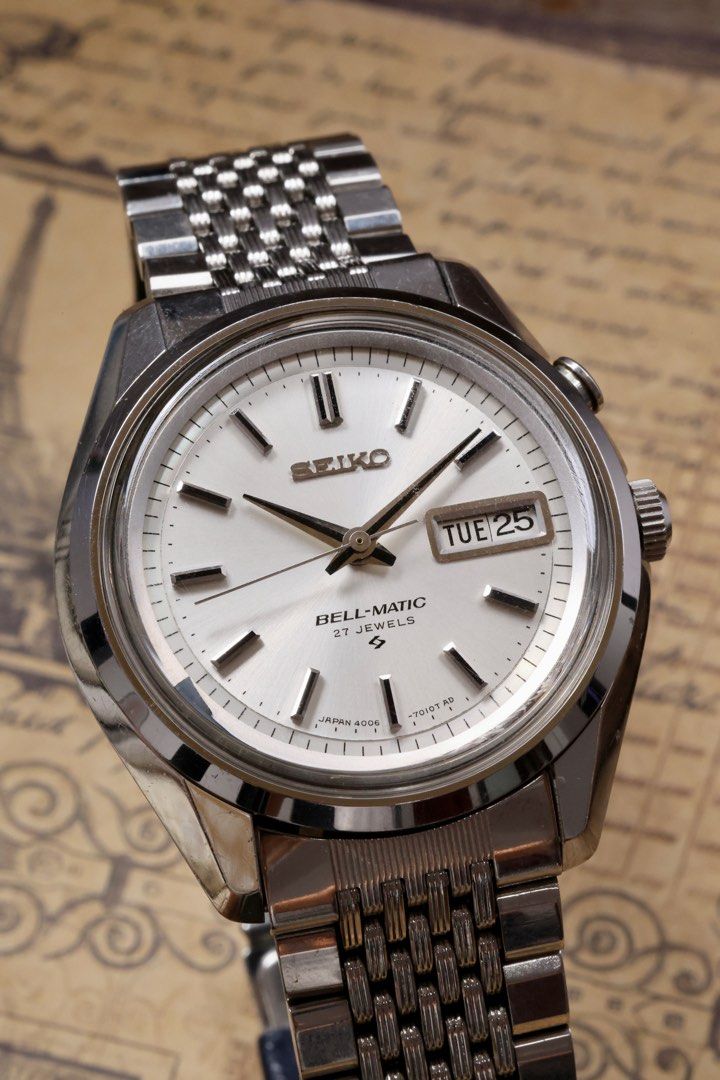 SEIKO BELL-MATIC 27J 正確稼働 追加でオリジナルブレス・箱付 楽しく