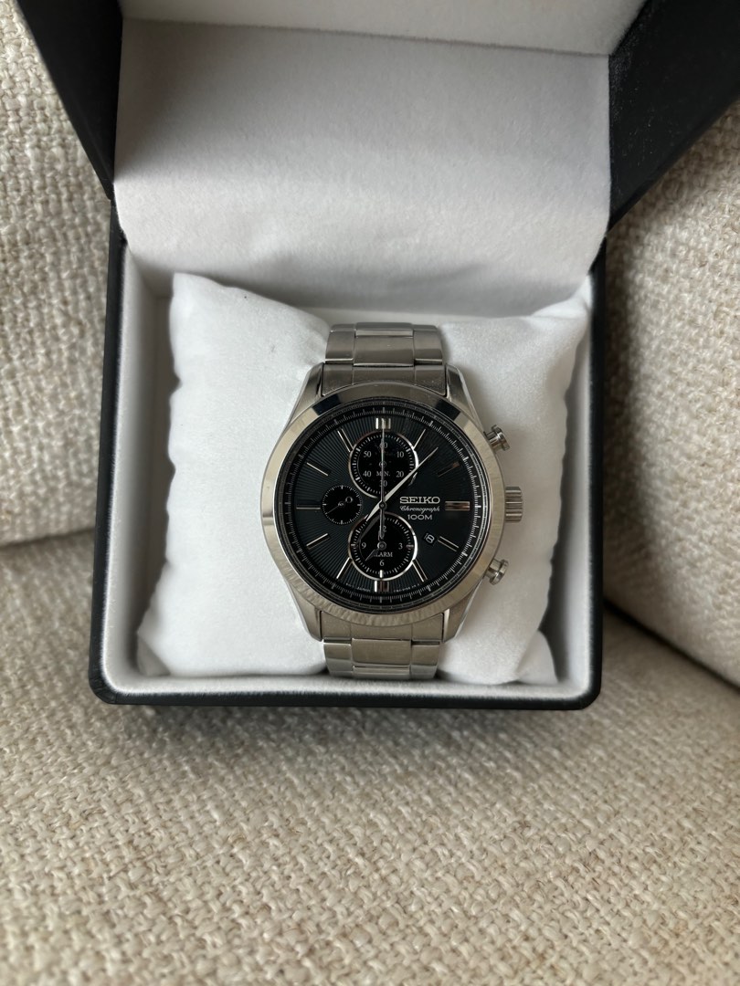 Seiko Chronograph 100m SNAF67P1 Men s Fashion Watches Accessories Watches on Carousell