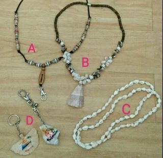 Set of 4 (B,C,D) Preloved Native Philippine Stylish Fashionable Necklace and Keychains