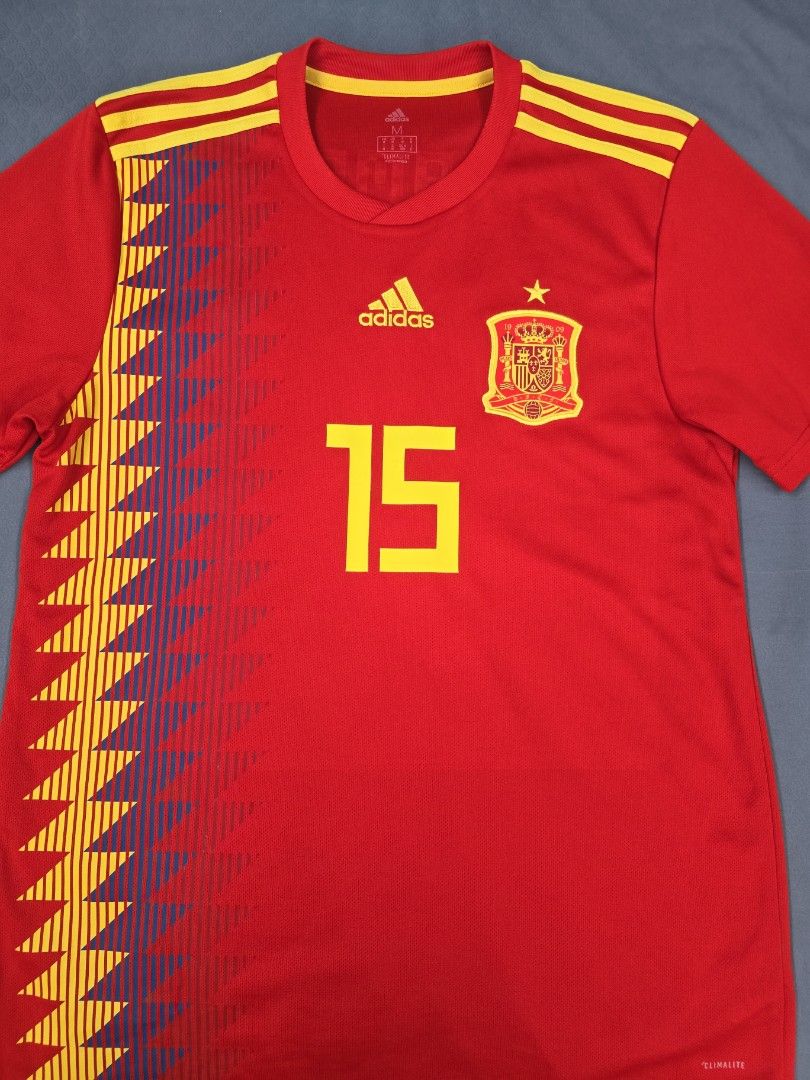 SPAIN 2018 WORLD CUP HOME KIT SERGIO RAMOS AUTHENTIC Men s Fashion Activewear on Carousell