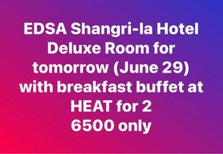 Staycation EDSA Shangri-la Hotel Vouchers