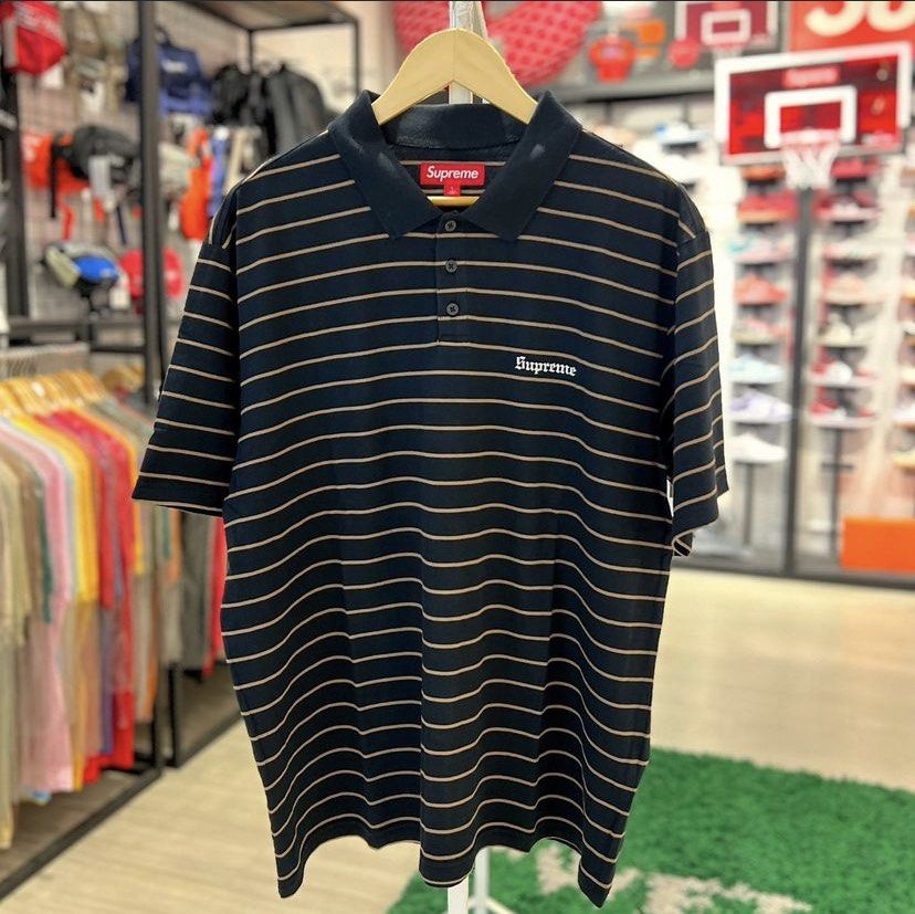 美品　XL Supreme Melvins Stripe S S Polo Supreme MELVINS STRIPE S/S POLO Men's Size XL White /Green