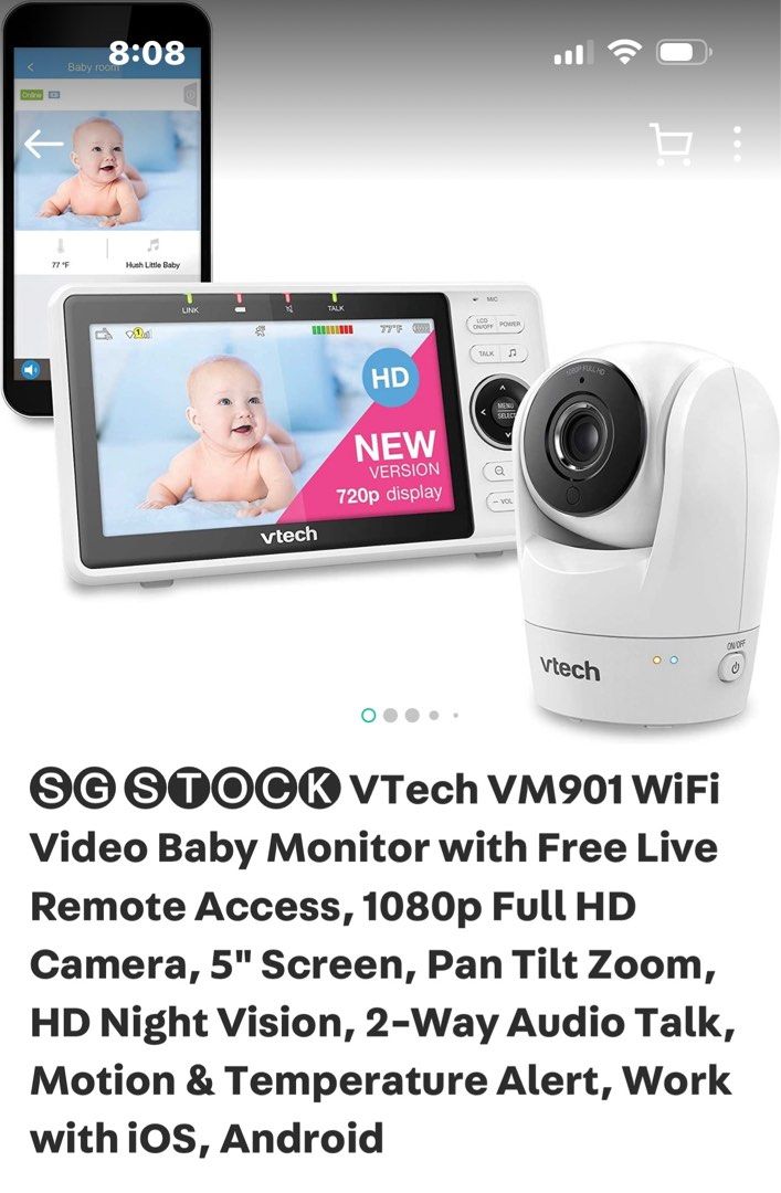 VTech VM901 Baby monitor, Babies Kids, Baby Monitors on Carousell