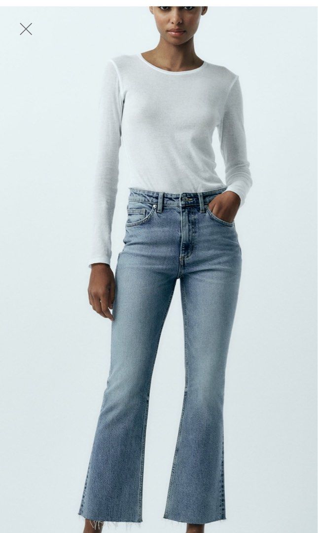 Zara jeans cropped flare new arrivals