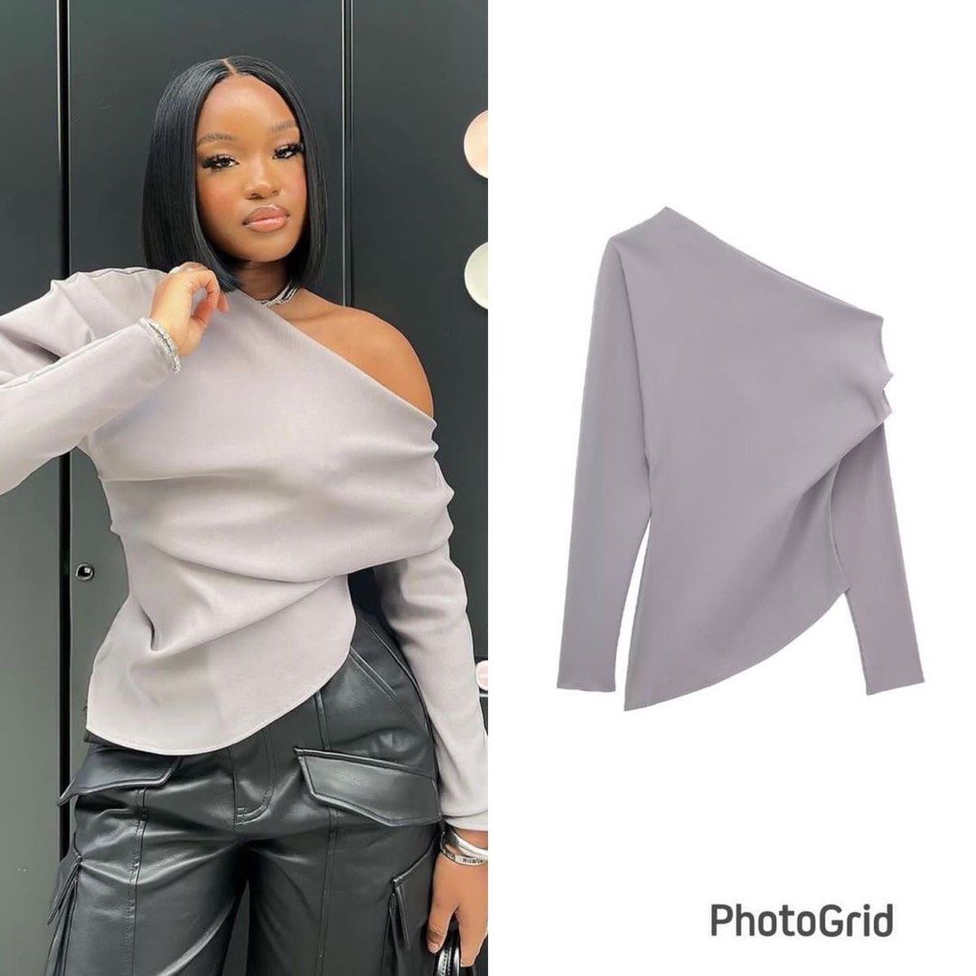Zara one shoulder sweater on sale