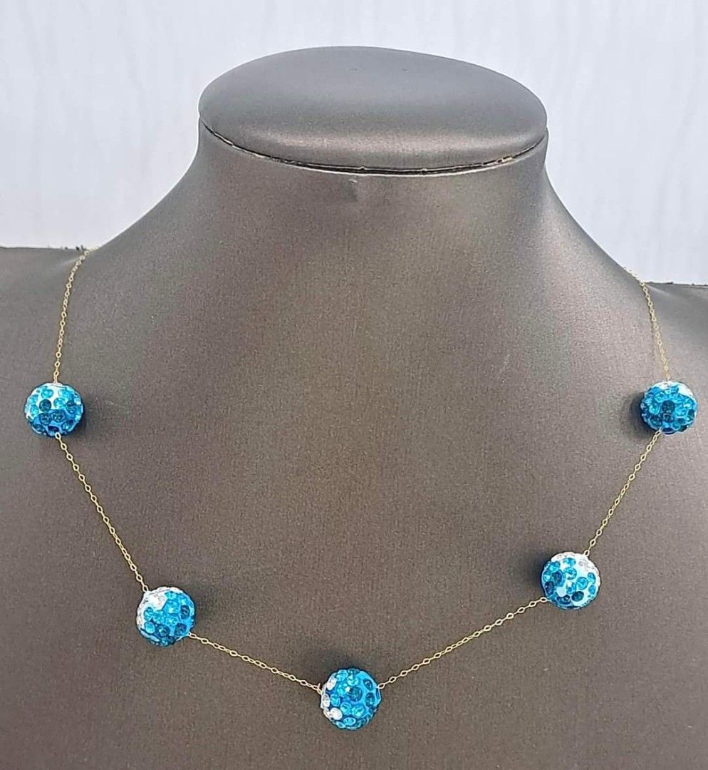 18K Station Necklace w Swarovski Crystals Women s Fashion Jewelry Organizers Necklaces on Carousell