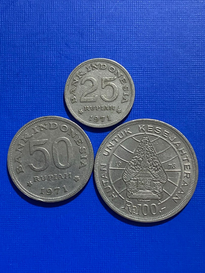 1971/78 Indonesia 25, 50, 100 Rupiah coins, Hobbies & Toys, Memorabilia ...