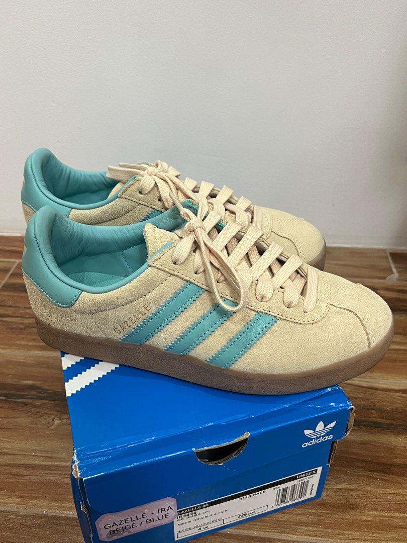 adidas gazelle silver green womens ADIDAS ORIGINALS Gazelle Indoor Sneakers in yellow and beige for men a –  Pavidas main image 0