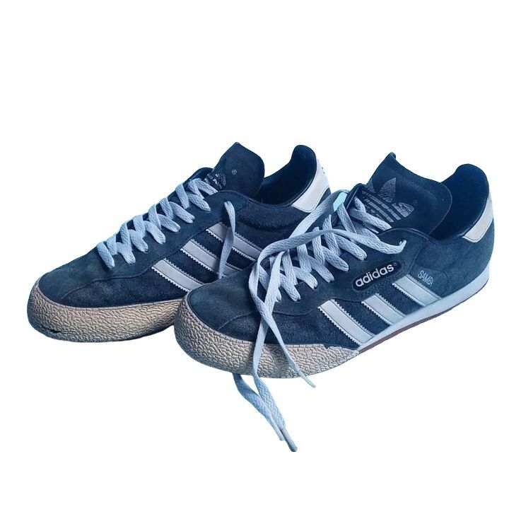 Adidas Samba Super Suede Navy Blue White Stripes awaydays size 42 2/3 Made  in indonesia kondisi 85% sole, Fesyen Pria, Sepatu , Sneakers di Carousell