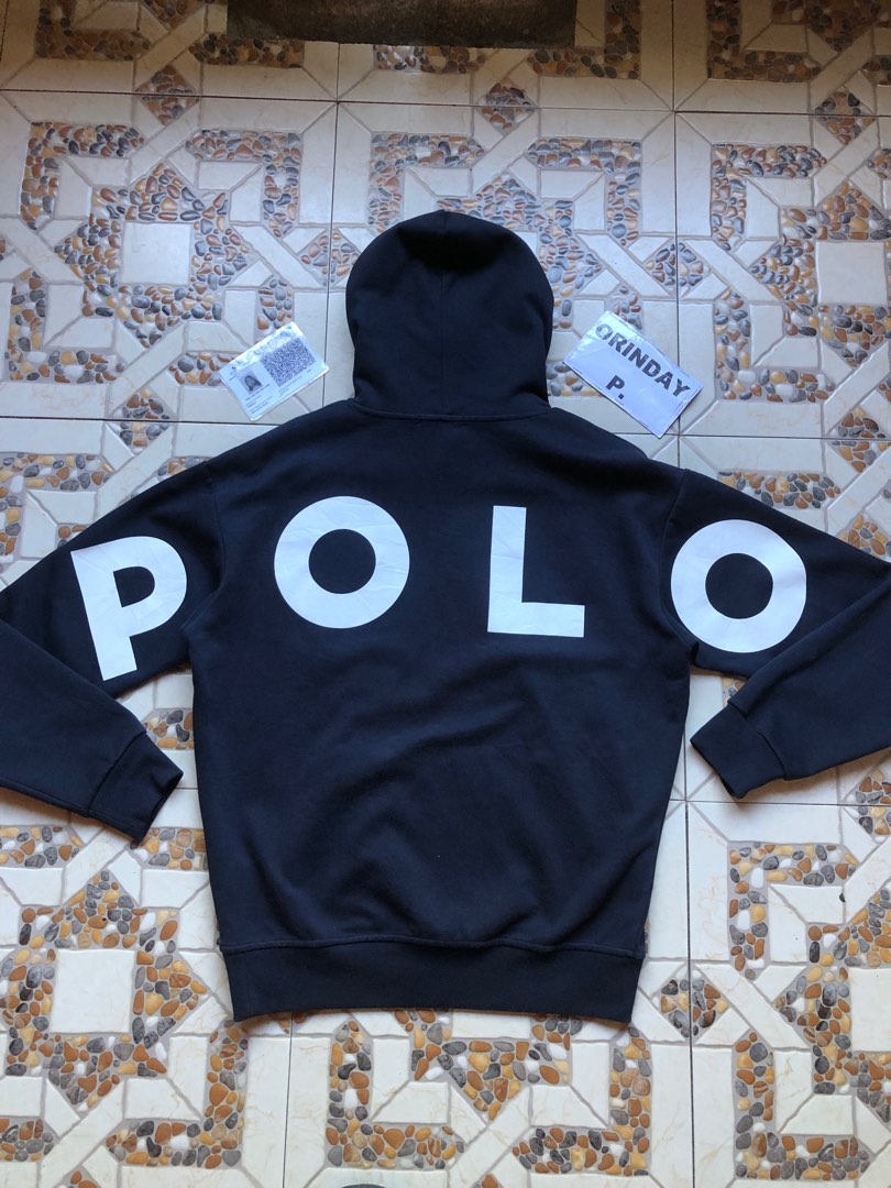 Authentic Ralph Lauren Big Polo Script Double Knit Hoodie Jacket, Men's ...