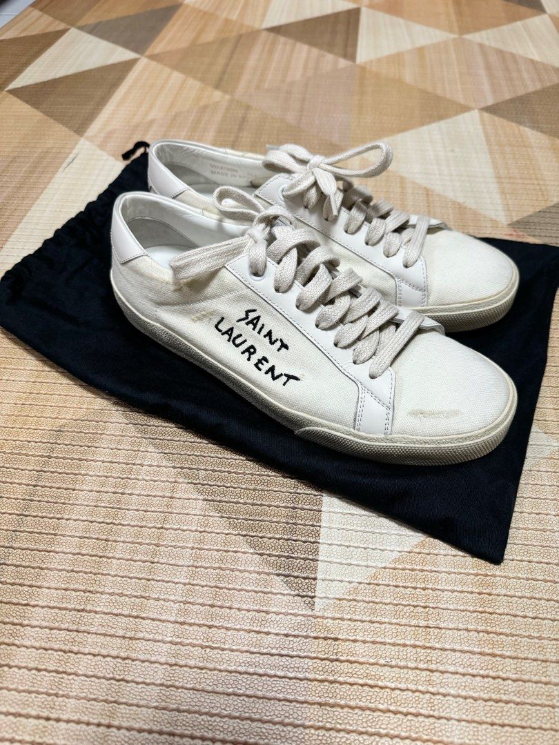 Authentic Saint Laurent Distressed Canvas Sneaker