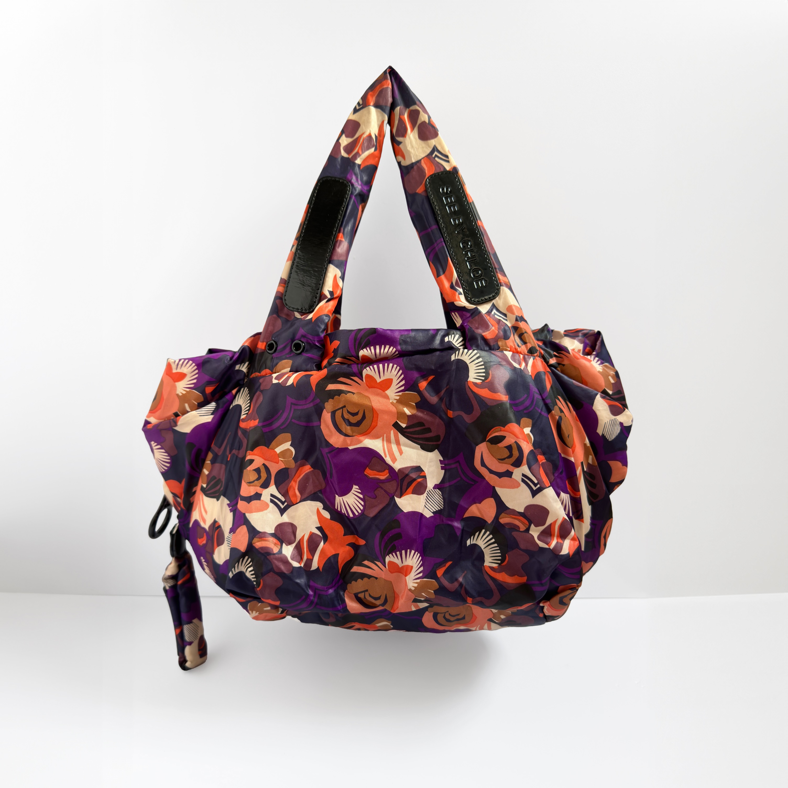 Authentic See By Chloe Chloe Joyrider Puffy Puffer Bag In Purple Multicolor Nylon Paisley Camo Print Luxury Bags Wallets on Carousell