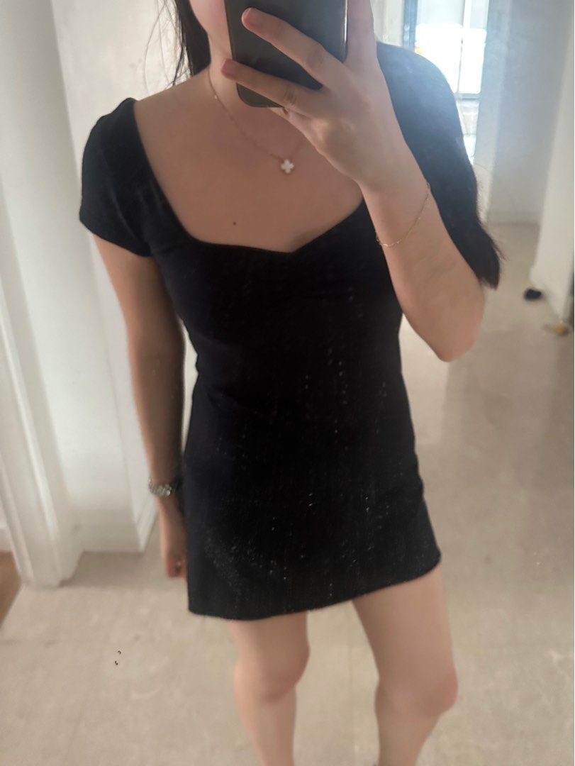 Brandy Melville Black Mini sweetheart style dress Women s Fashion Dresses Sets Dresses on Carousell