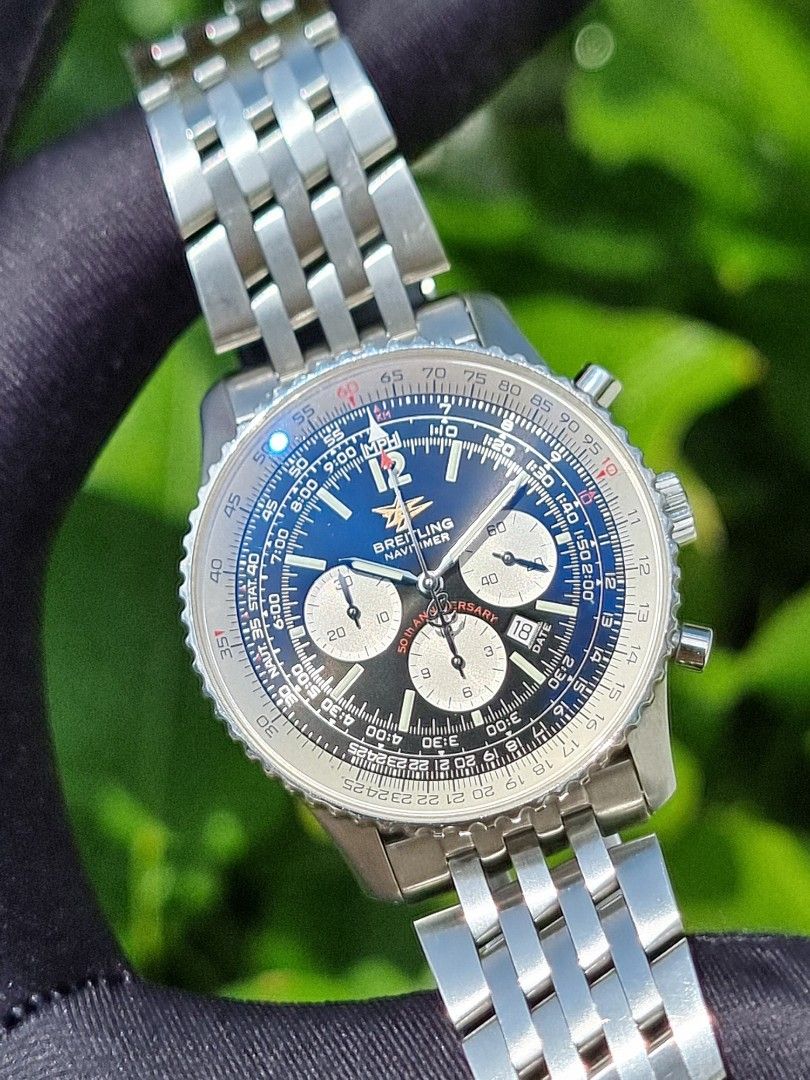 BREITLING NAVITIMER NAVI TIMER A412B33NP A41322 50TH 50 ANNIVERSARY CHRONO CHRONOGRAPH Luxury Watches on Carousell