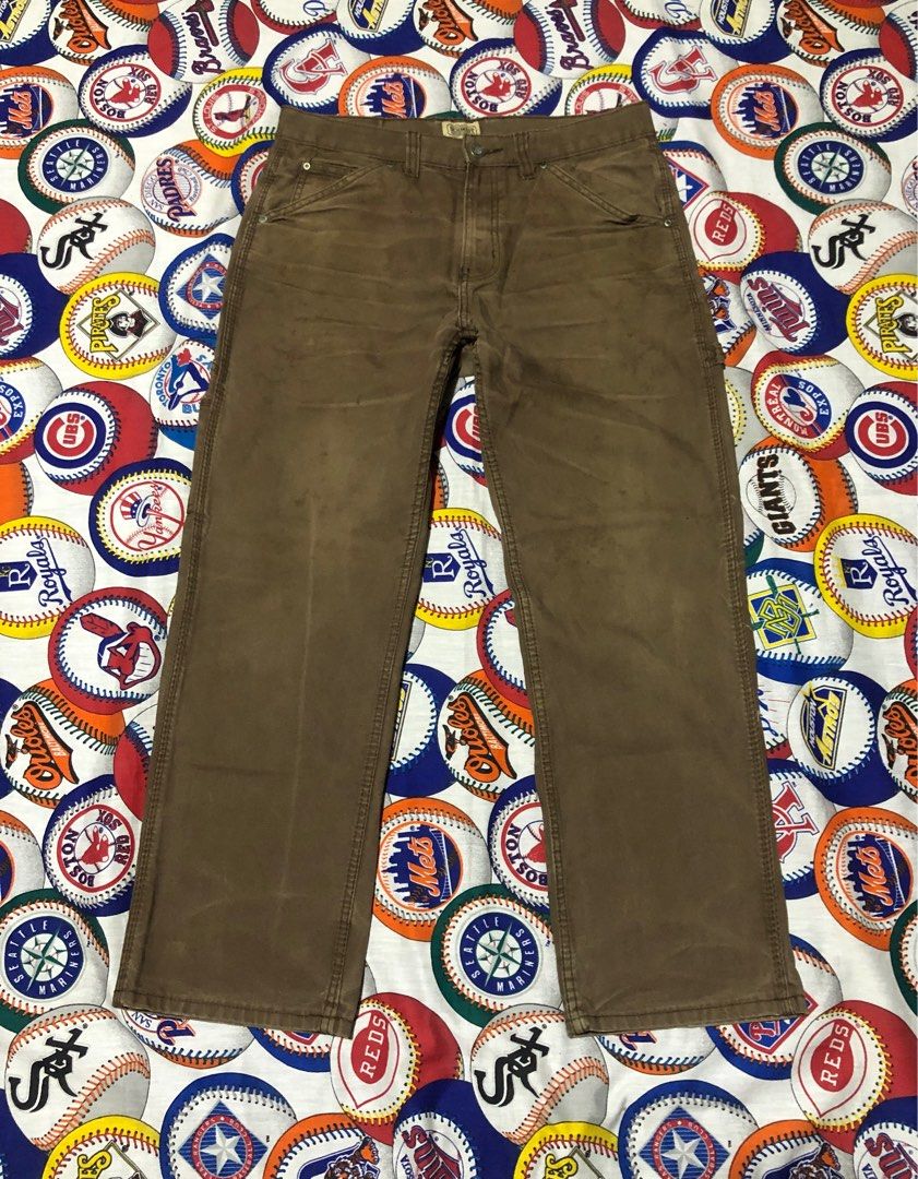 Carhartt Alternative Workwear Carpenter Pants (Category: Jeans) located in Pandi. Submitted by 28hundreds (Listing ID 1311512924, Image 2). Description: Carhartt Alternative Workwear Carpenter Pants W 34-36 • L 41 • H 9.5 choco brown colorway, beefy textiles makapal, ykk zipper, alternative sa carhartt 🫶🏻 in good condition. see detailed pics to appreciate the piece thank you. 900 + shipping 📩 📍Bulacan, Philippines 3014..