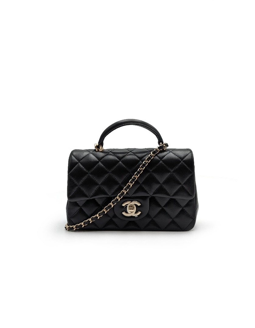 CHANEL Mini CF handle - 黑金, 名牌精品, 精品包與皮夾在旋轉拍賣