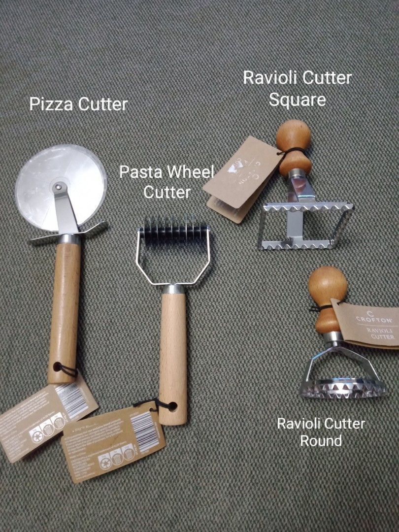 Crofton kitchen tools Pasta Pizza Ravioli Cutter (Category: Cookware & Accessories) located in Manila. Submitted by PickClickShip (Listing ID 1311472339, Image 1). Description: Assorted Heavy Duty Kitchen Tools - brand: Crofton AUS -thick stainless steel and thick natural wood handle - Pizza Cutter @P110ea (8.5cm dia cutter, handle 14cm) - Pasta Wheel Cutter @P125 (6.5cm dia, handle 11cm) - Ravioli Pasta Cutter Square @P105 (7cm, handle 7cm) - Ra