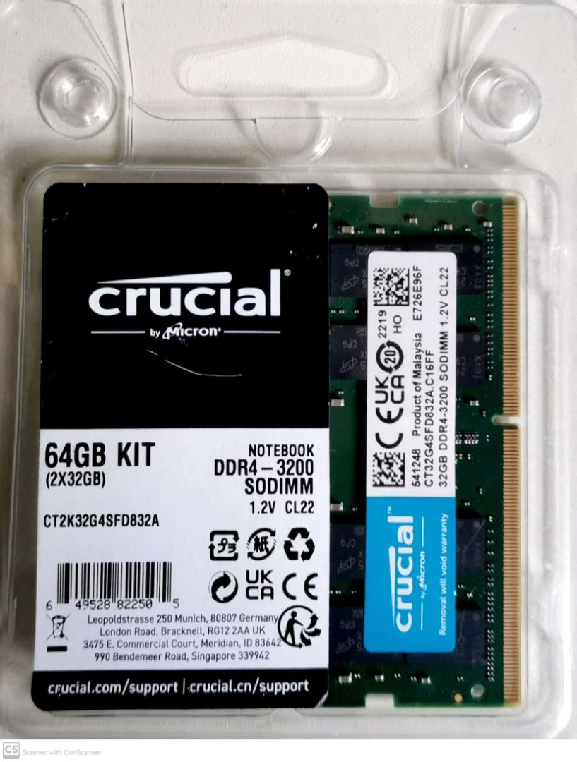 Crucial 64GB 2x32GB DDR4 (Crucial 64GB Kit (2x32GB) DDR5