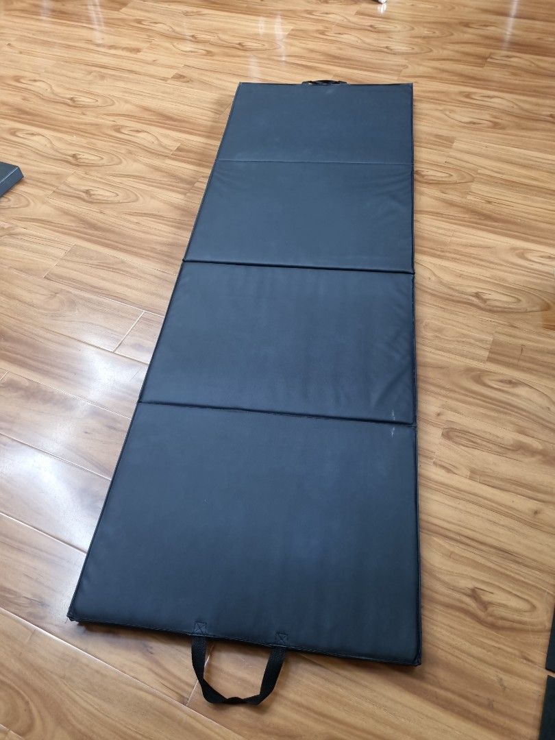 Folding Gym Mat 4 Panel Exercise Gymnastics Aerobics Workout Fitness Floor Mats with Carrying Handles Sports Equipment Exercise Fitness Exercise Mats on Carousell