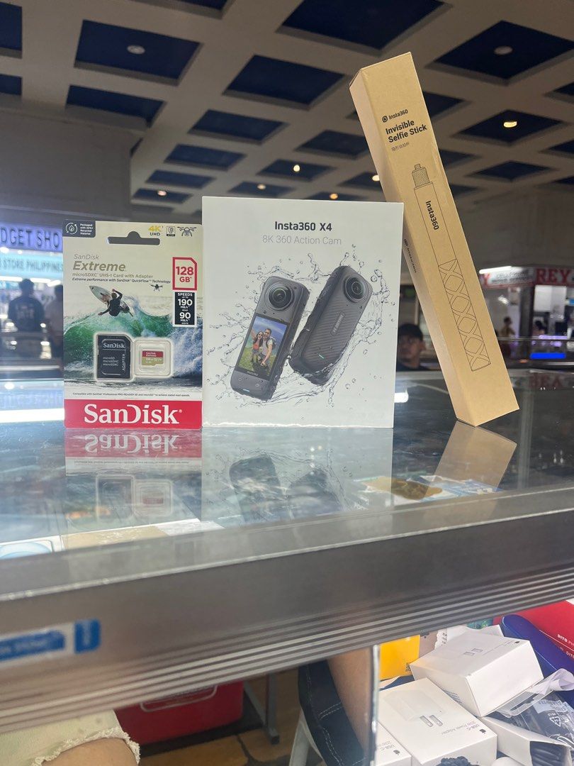 Insta 360 x4 bundle (Category: Video Cameras) located in San Juan City. Submitted by allsite (Listing ID 1311439728, Image 1). Description: Insta 360 x4 bundle Unit/128g /invisible stick Brandnew 1year warranty.