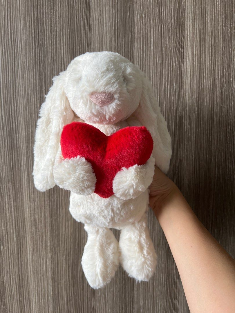 Jelly Cats Jellycat Bashful Red Love Heart Bunny Plush Toy
