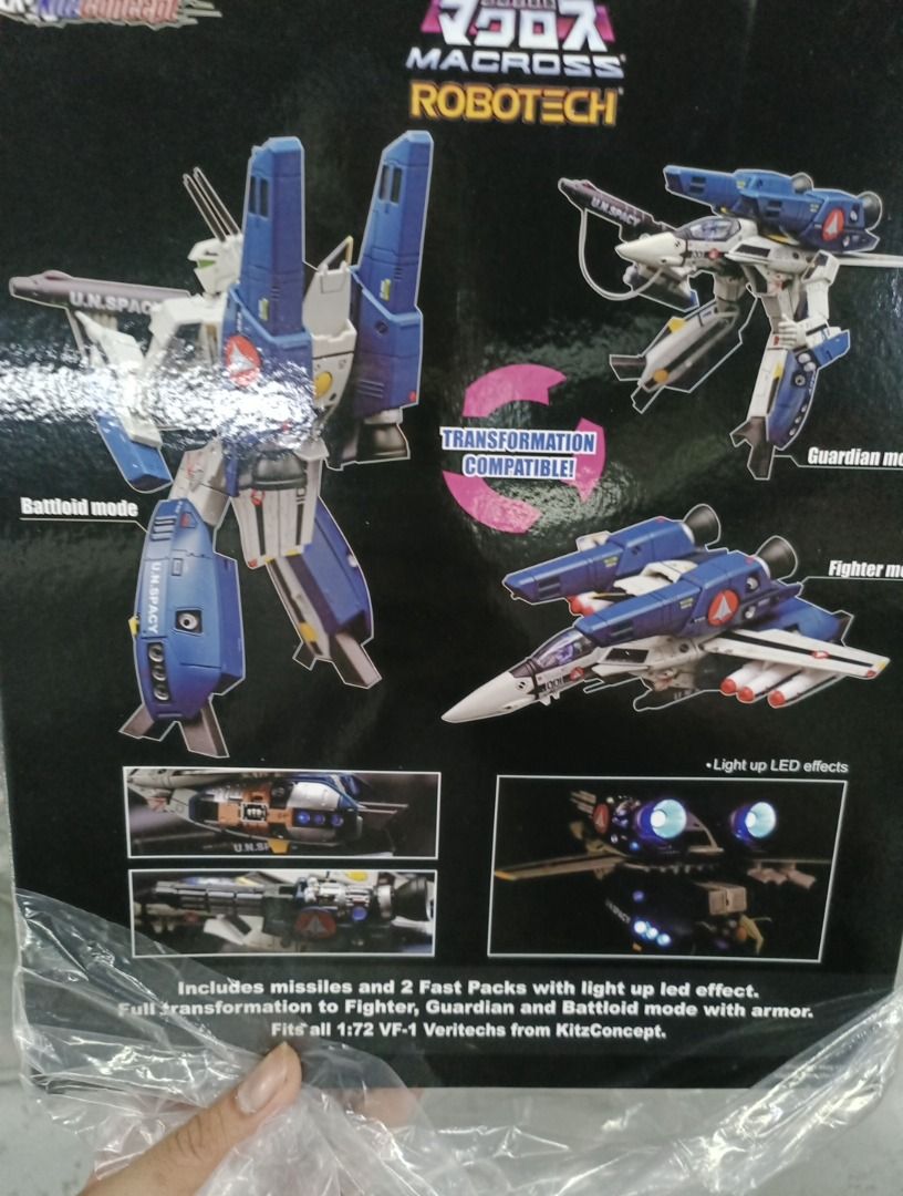 KitzConcept Macross Robotech VF-1 Fast Pack Armor Version 1 (Category: Gundam & Model Kits) located in Quezon City. Submitted by b.it.toys (Listing ID 1311459211, Image 2). Description: F-1 Fast pack available in 2 versions (i dont know the difference and is not available in Kitzconcept Website). Both sealed Version 1 - Thinner box (without white box) - 3800 Version 2 - Thicker box and in white box - 4200 (see other post for actual images) Brand 