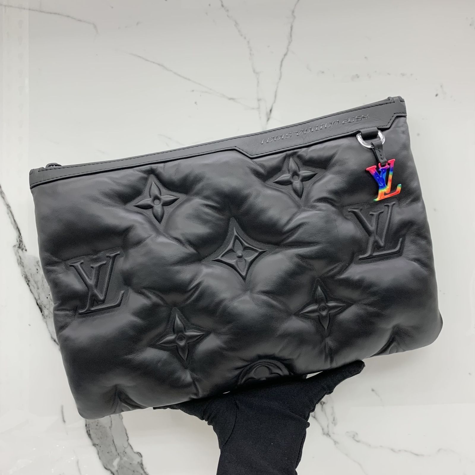 LOUIS VUITTON M68775 BLACK BUBBLEGRAM POCHETTE A4 CLUTCH VIRGIL ABLOH 247029739