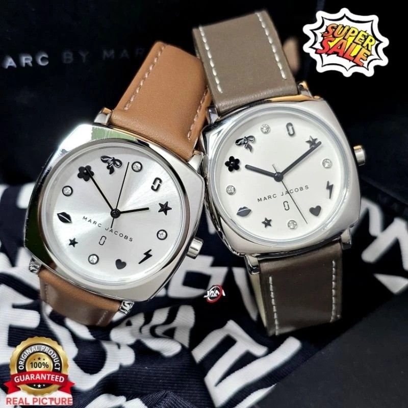 Marc Jacobs Mandy Leather Strap Khaki and Grey