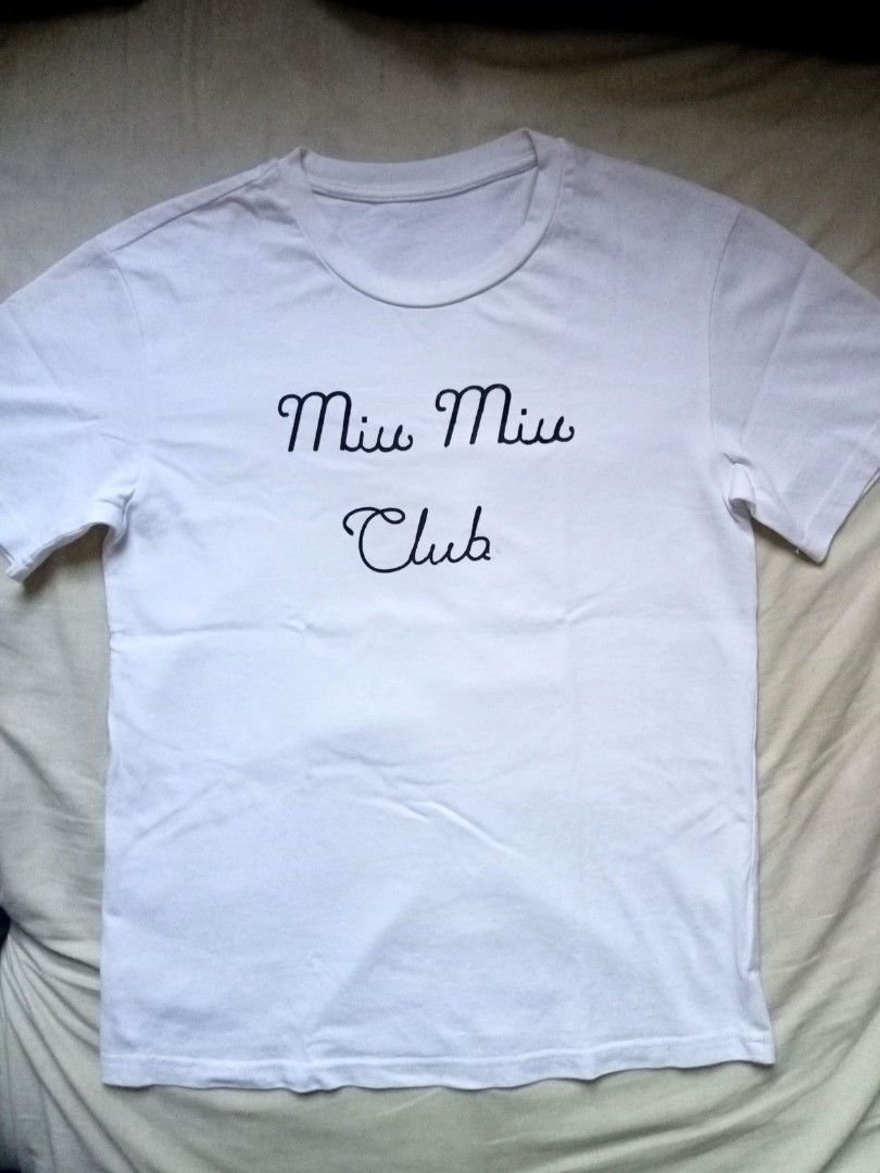 Miu Miu shirt (Category: Tshirts & Polo Shirts ) located in Caloocan City. Submitted by lis_annelie.ph (Listing ID 1311346870, Image 1). Description: like new condition 10/10 color rate small to s .medium ( size.38) dimes: width 18 inches length 24 inches.