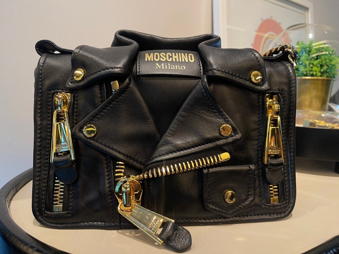 Moschino Biker Leather Shoulder Bag Luxury Bags Wallets on Carousell