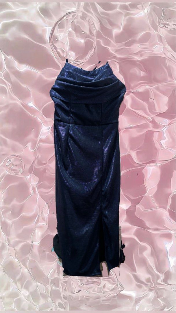 Navy Glittery Blue Gown (NEGOTIABLE) (Category: Evening dresses & gowns) located in Caloocan City. Submitted by siobabe (Listing ID 1311369088, Image 3). Description: USED ONCE FITTED GOWN BOUGHT JUNE 20 2024 ONLY USED ON JUNE 21 2024.