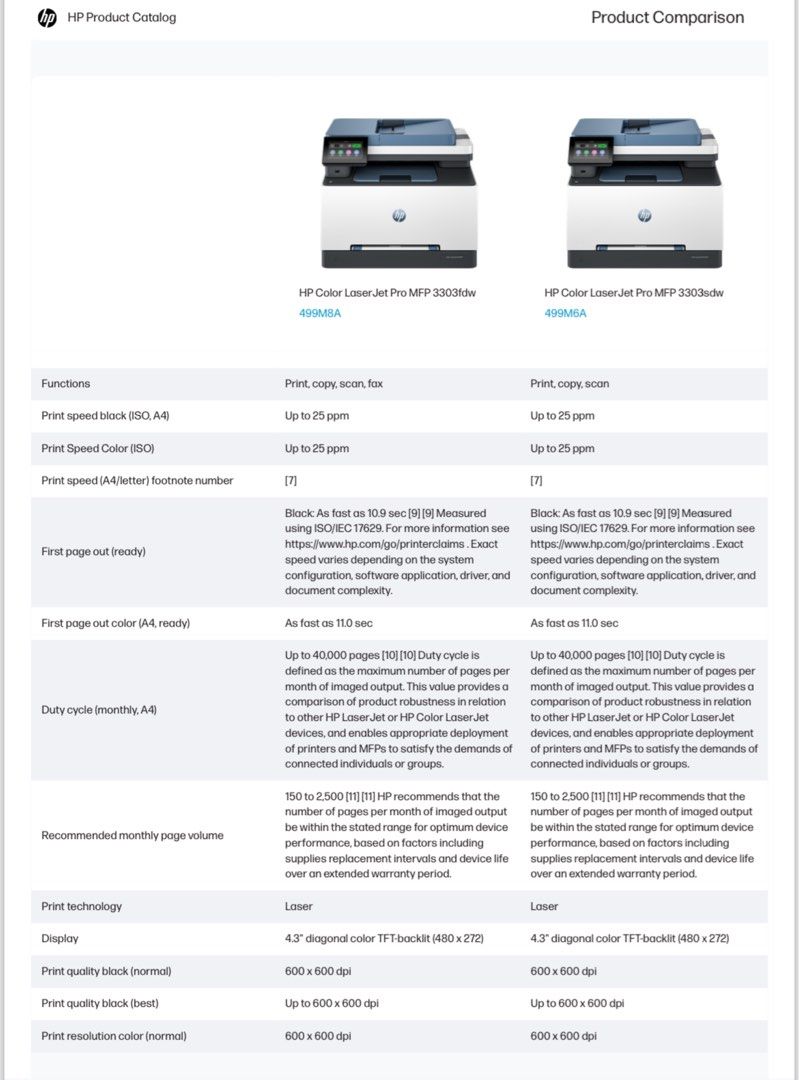 New Launch HP Color LaserJet Pro MFP 3303fdw 599 HP 3303sdw 549