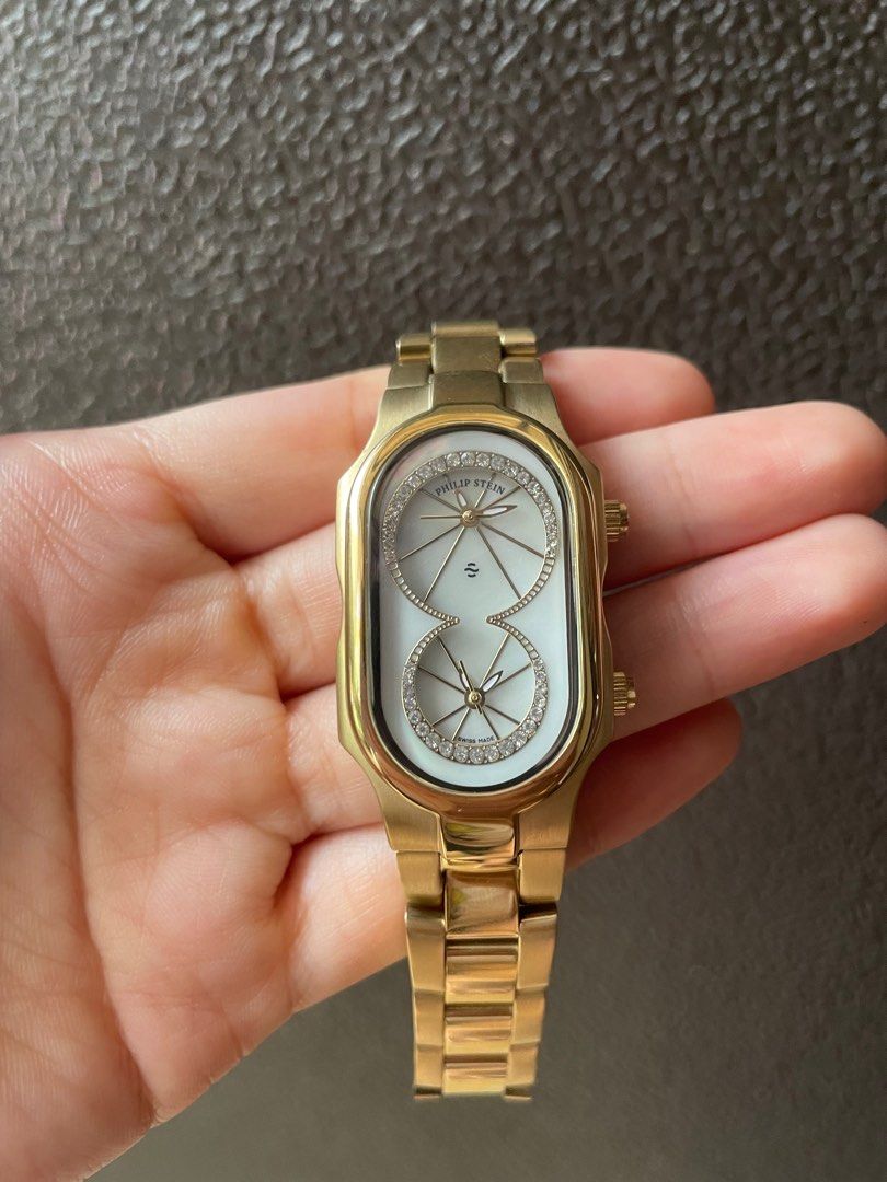 Philip Stein Analog Continuous Band Watch in 18k gold tone Luxury Watches on Carousell