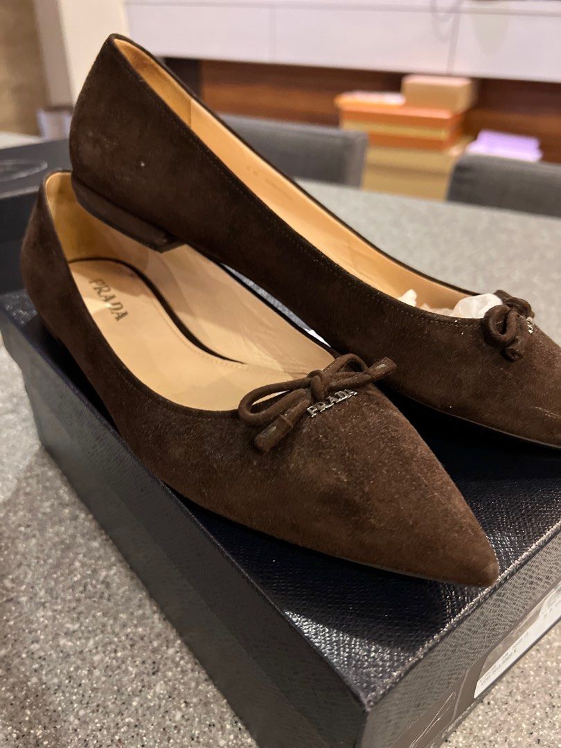 Prada Camoscio Chic Pumps Brown Suede