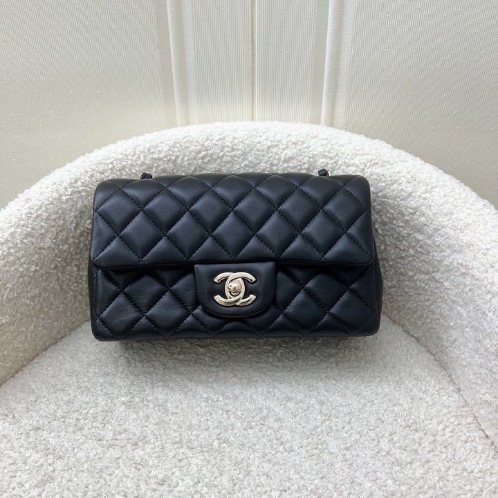 Rare unicorn Chanel Classic Mini Rectangle Flap in Black Lambskin and LGHW Luxury Bags Wallets on Carousell