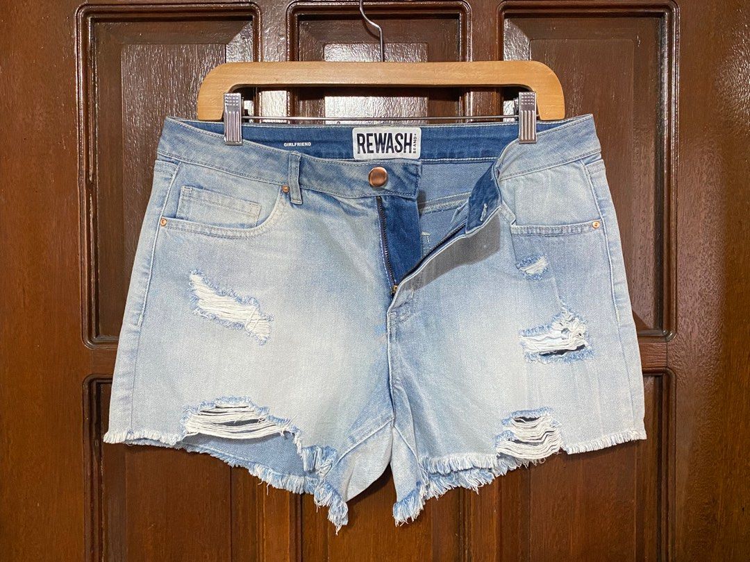 Rewash ripped denim shorts size 10 Women s Fashion Bottoms Shorts on Carousell