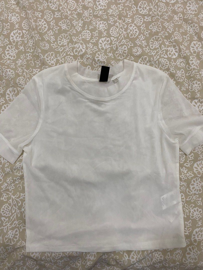 Sheer shite top FACTORIE (Category: Shirts) located in Pasig City. Submitted by declutter890 (Listing ID 1311368904, Image 1). Description: .