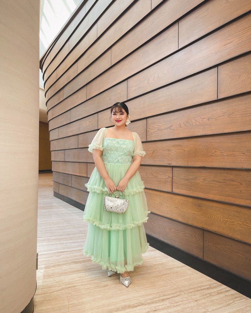 SHEIN Mint Green Long Dress/Gown, Women's Fashion, Dresses & Sets, Dresses  on Carousell