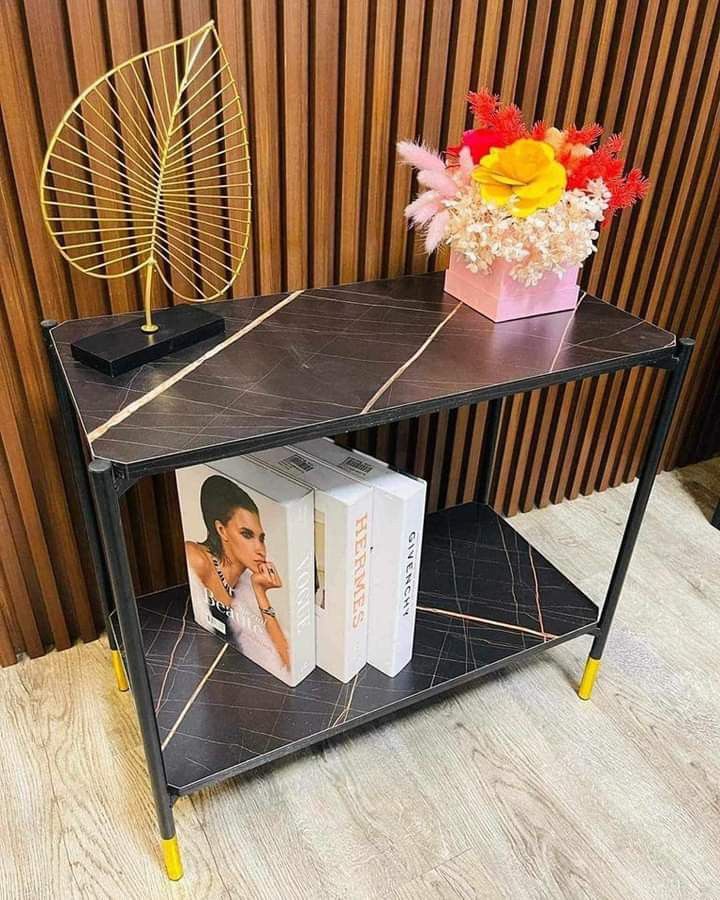 Side Table 60x30x55cm (Category: Tables & Sets) located in Manila. Submitted by redonlineshop (Listing ID 1311374045, Image 2). Description: Side Table 02 60x30x55cm black marble white marble ₱700 ON HAND BRAND NEW Mode of Payment: Gcash,COD Same day delivery + Delivery Fee.