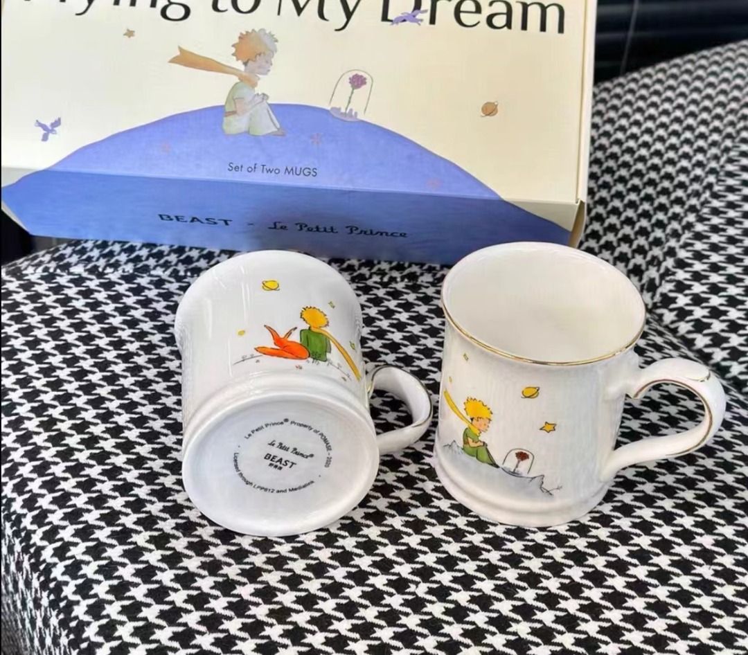The Beast野獸派小王子全新馬克杯一對, 傢俬＆家居, 廚具和餐具, 廚水杯、水壺- Carousell