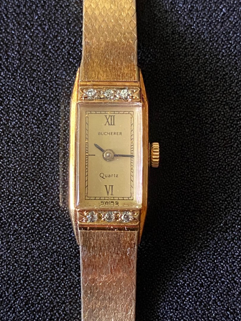 Vintage Bucherer Gold Tone Watch w stones Women s Fashion Watches Accessories Watches on Carousell
