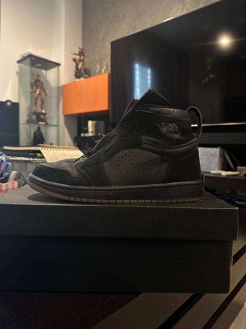 Air jordan 1 high zip black sale